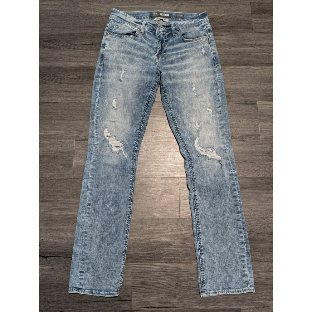 BKE Alec Men's Light Wash Straight Leg Distressed Denim Blue Jeans Size 30x31